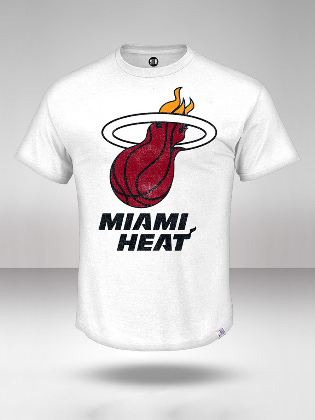NBA - Miami Heat Men White Printed Round Neck T-Shirt  (1)