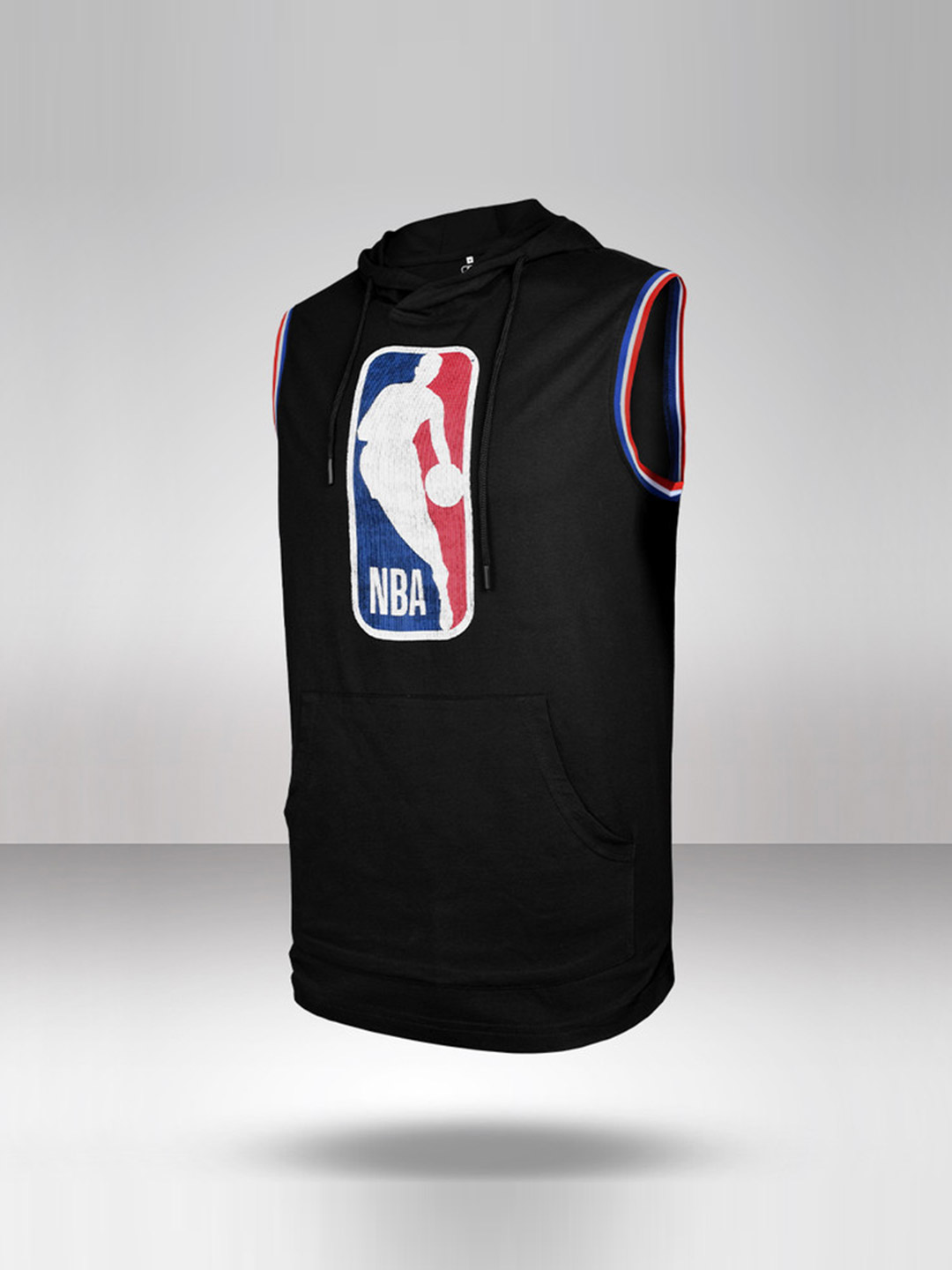 NBA NBA Classic Crest Sleeveless Hoodie Black (1)