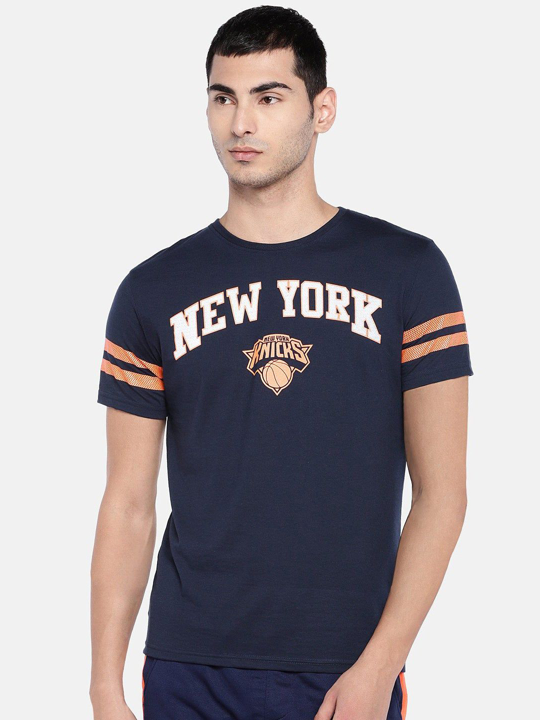 NBA - New York Knicks New York Knicks Men Royal Blue Round Neck T-Shirt (1)