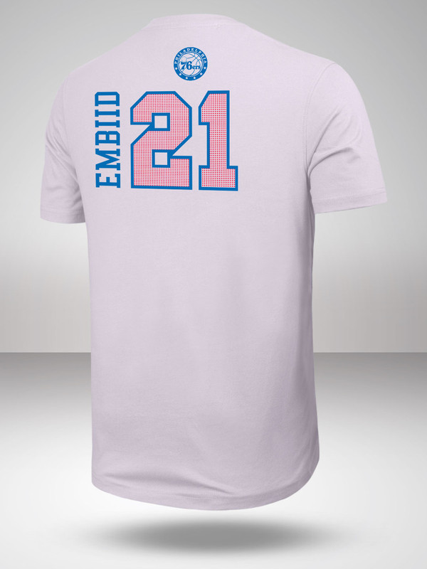 NBA - Philadelphia 76ers Men White Solid Round Neck T-Shirts (2)