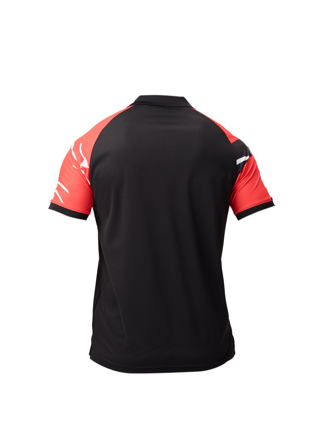 Neeraj Chopra Classic Men Black and Red Graphic Printed Raglan Sleeves Polo Collar T-Shirt (5)