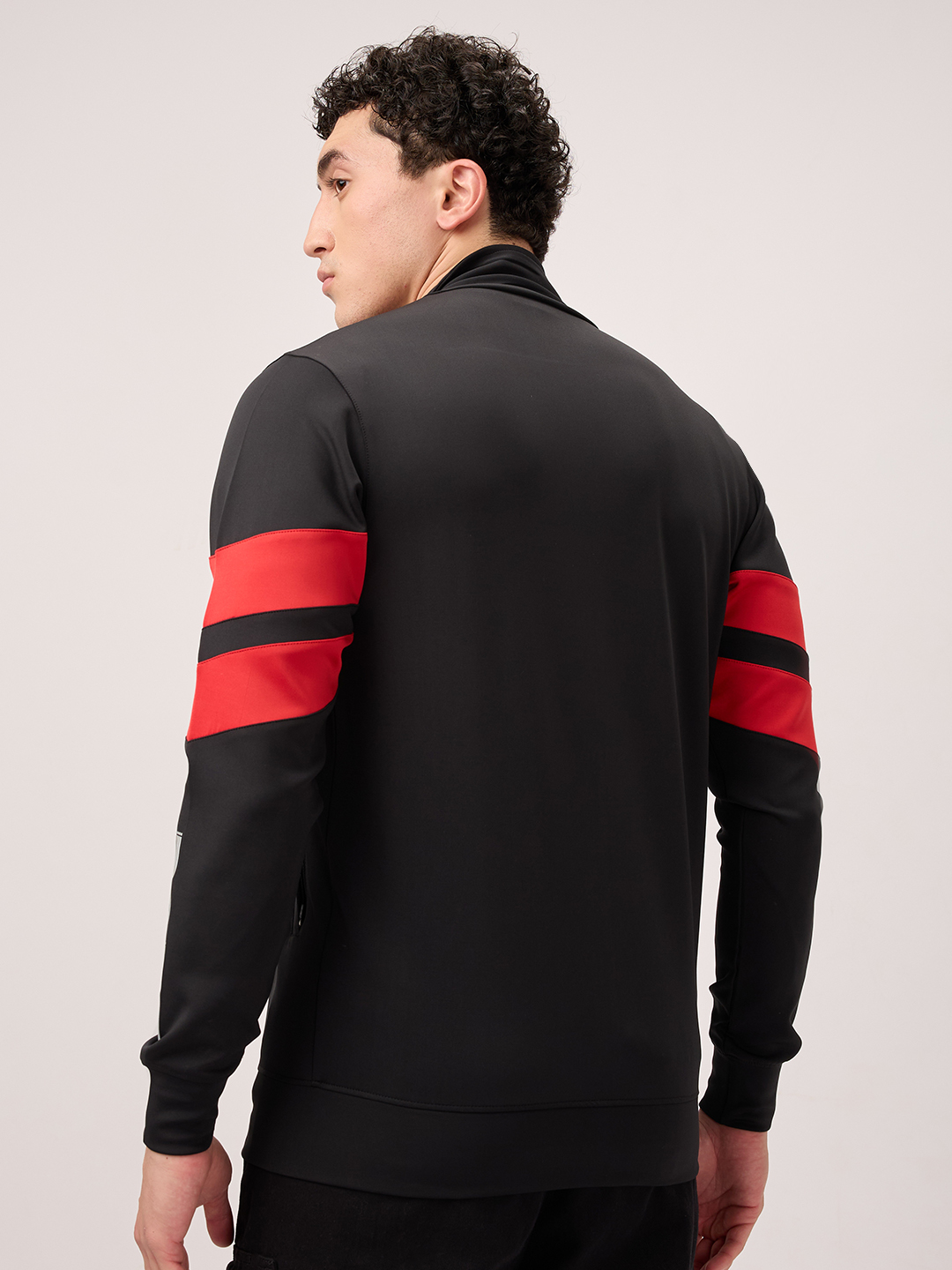 Neeraj Chopra Classic Men Black Logo Printed Long-Sleeves Performance Zip-Up Jacket (5)