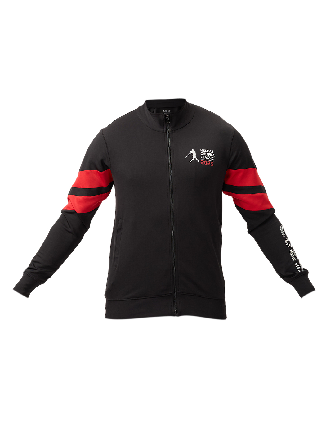 Neeraj Chopra Classic Men Black Logo Printed Long-Sleeves Performance Zip-Up Jacket (6)