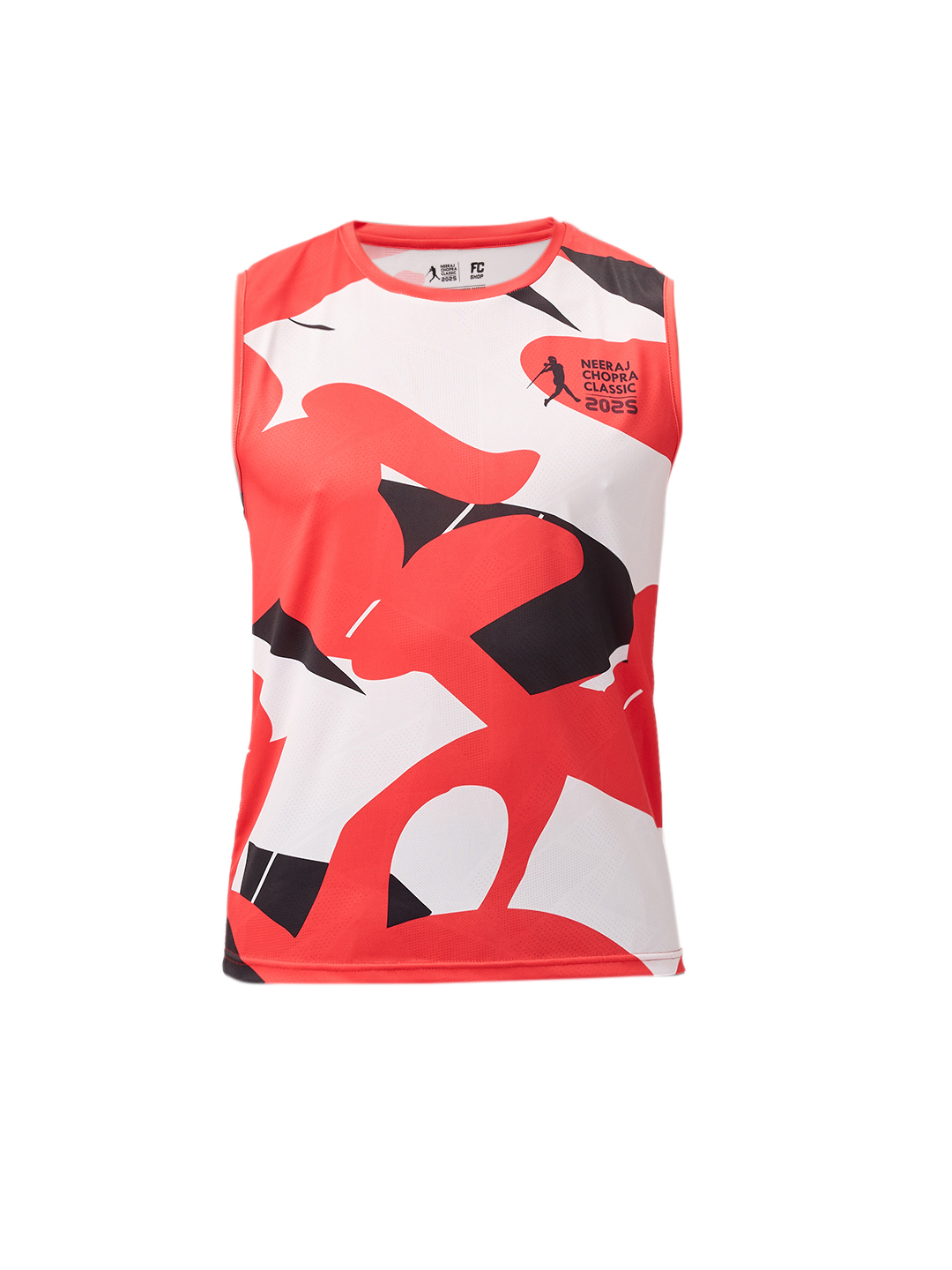 Neeraj Chopra Classic Men Red and White Abstract Printed Sleeveless Training Vest (4)