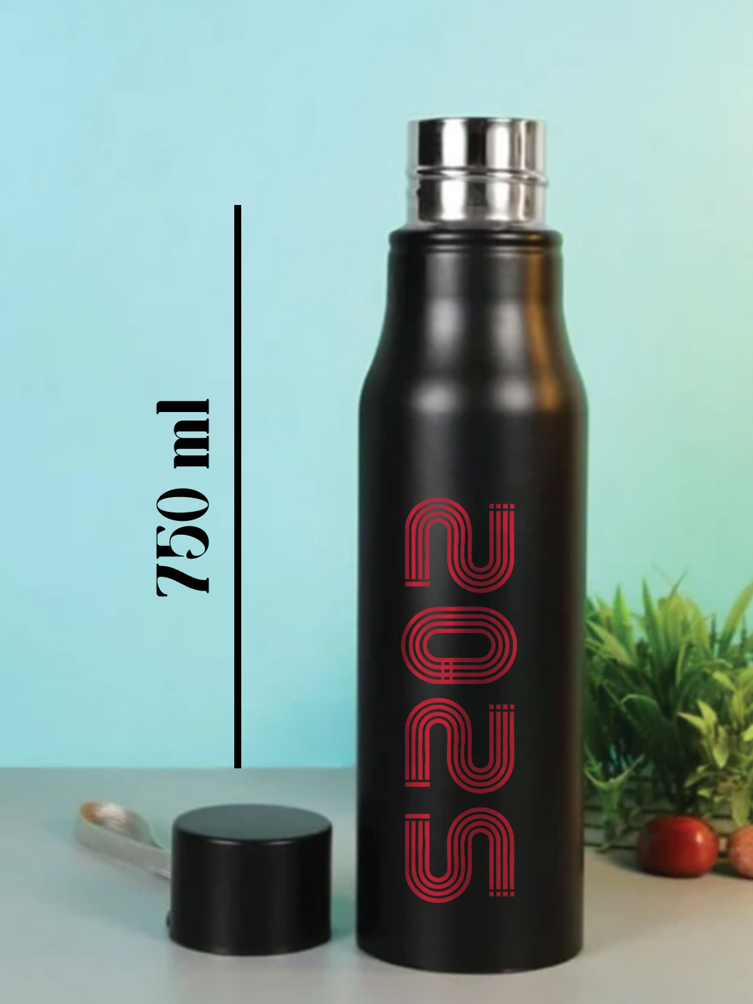Neeraj Chopra Classic Single Walled, Easy to Carry, Leak-Proof, Rust Free, Stainless Steel Bottle - 750 ml (Black) (3)