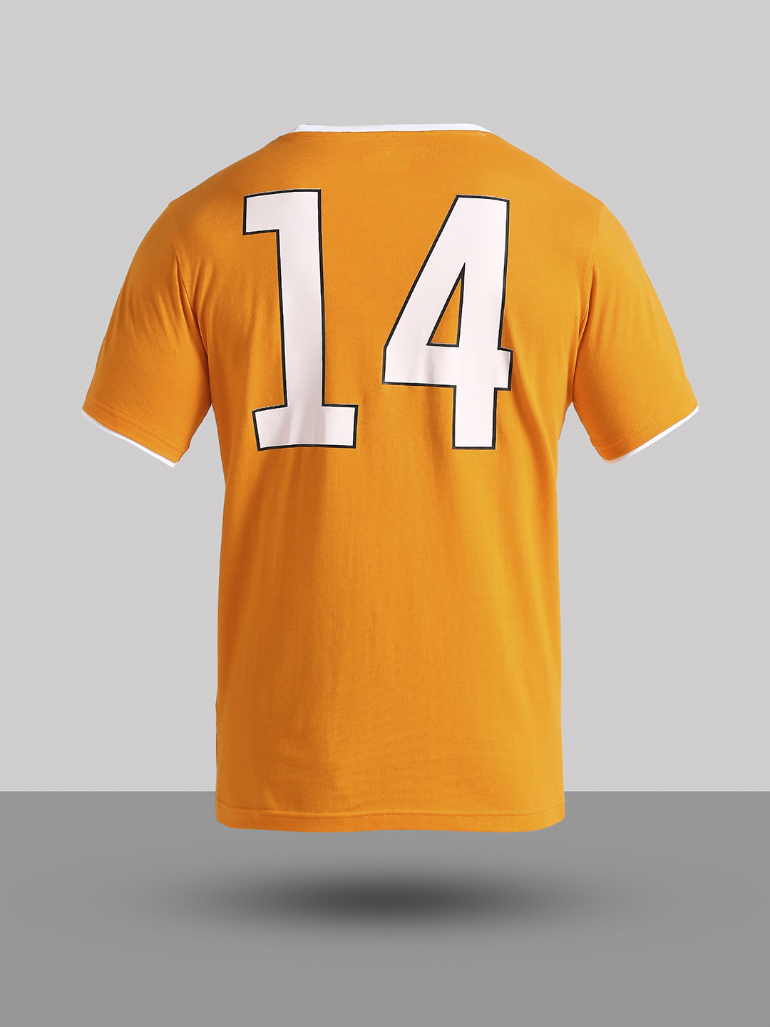 Netherland Men Orange Printed Round Neck Cotton T-shirt (11)