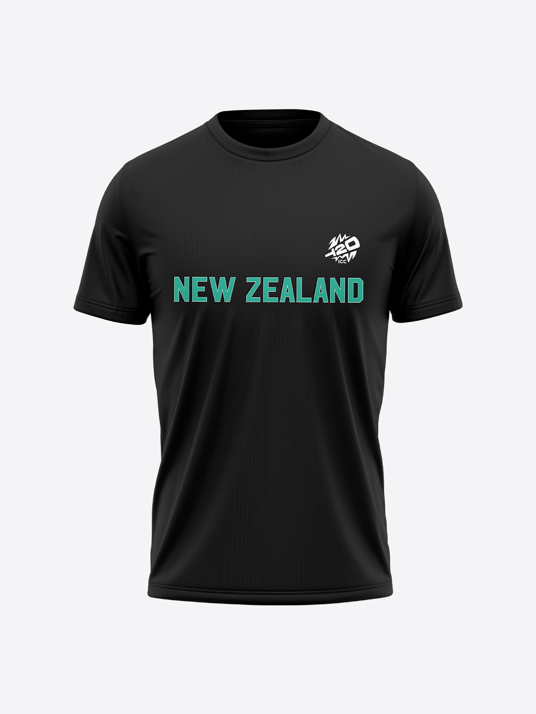 New Zealand ICC Women's T20 WC-24 Black Typography Printed Cotton T-Shirt