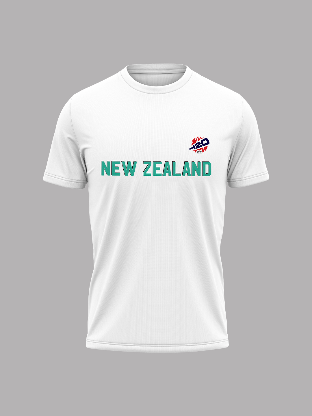 New Zealand ICC Women's T20 WC-24 White Typography Printed Cotton T-Shirt