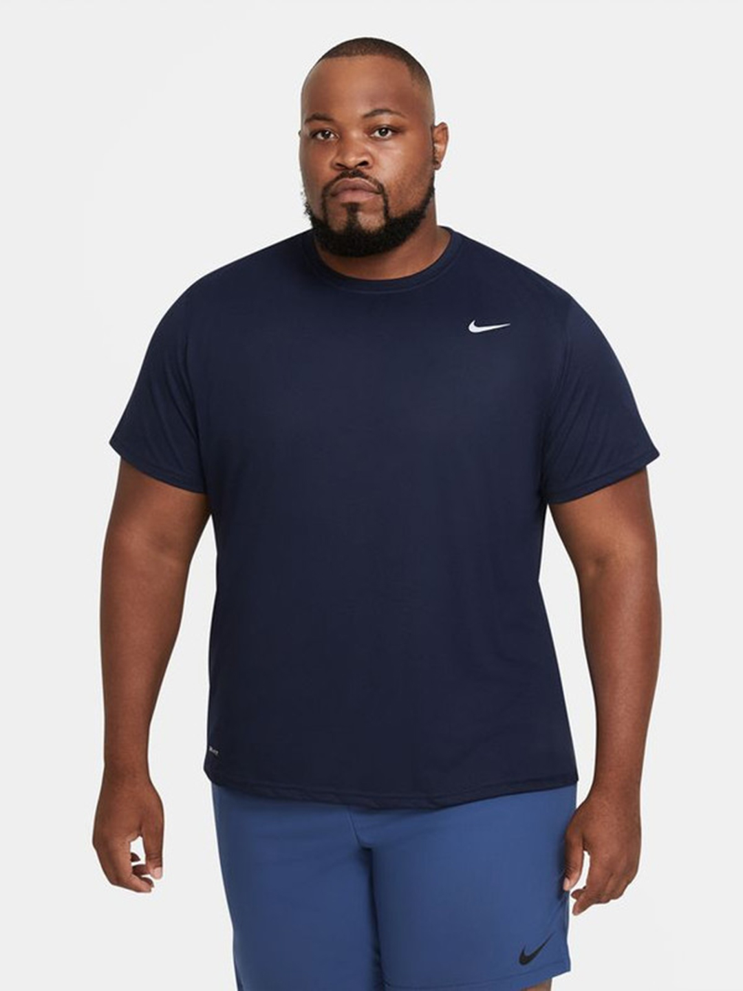 Nike Men Blue Dri-FIT Legend Round Neck Solid T-Shirts (1)