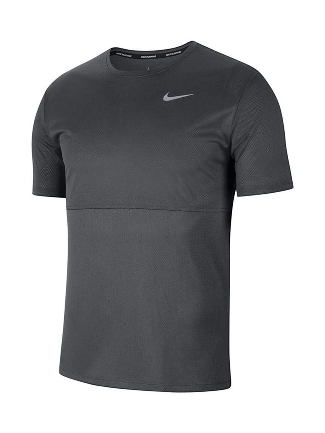 Nike Men Grey Breathe Round Neck Solid T-Shirts (2)