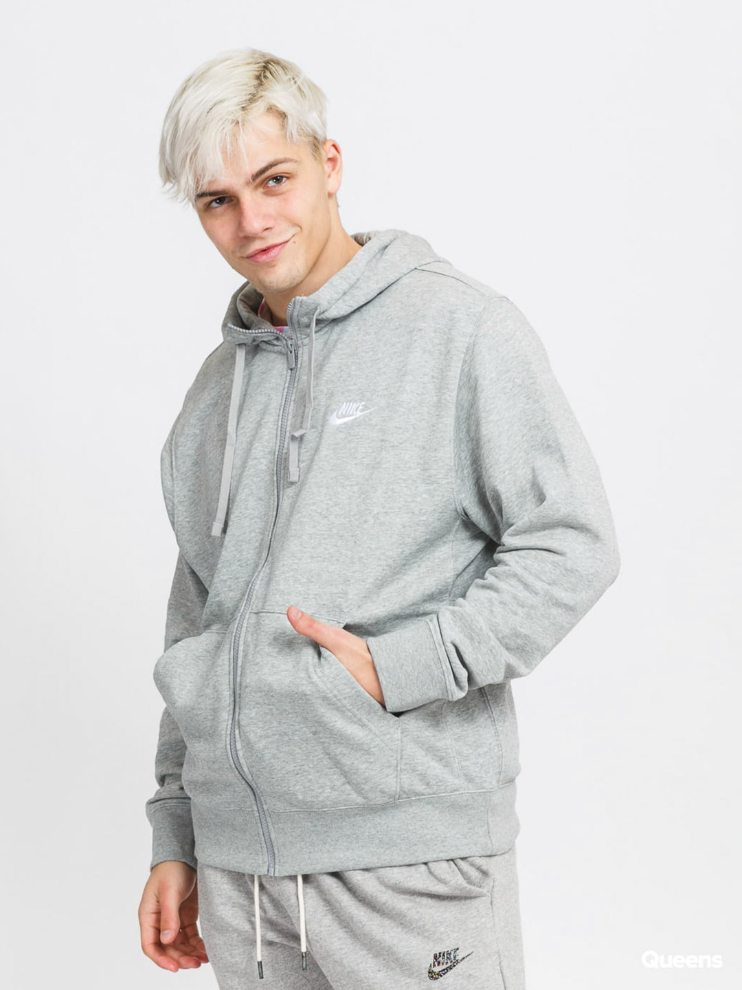 Nike Men Grey Sportswear Club Fleece Solid Hoodies (1)