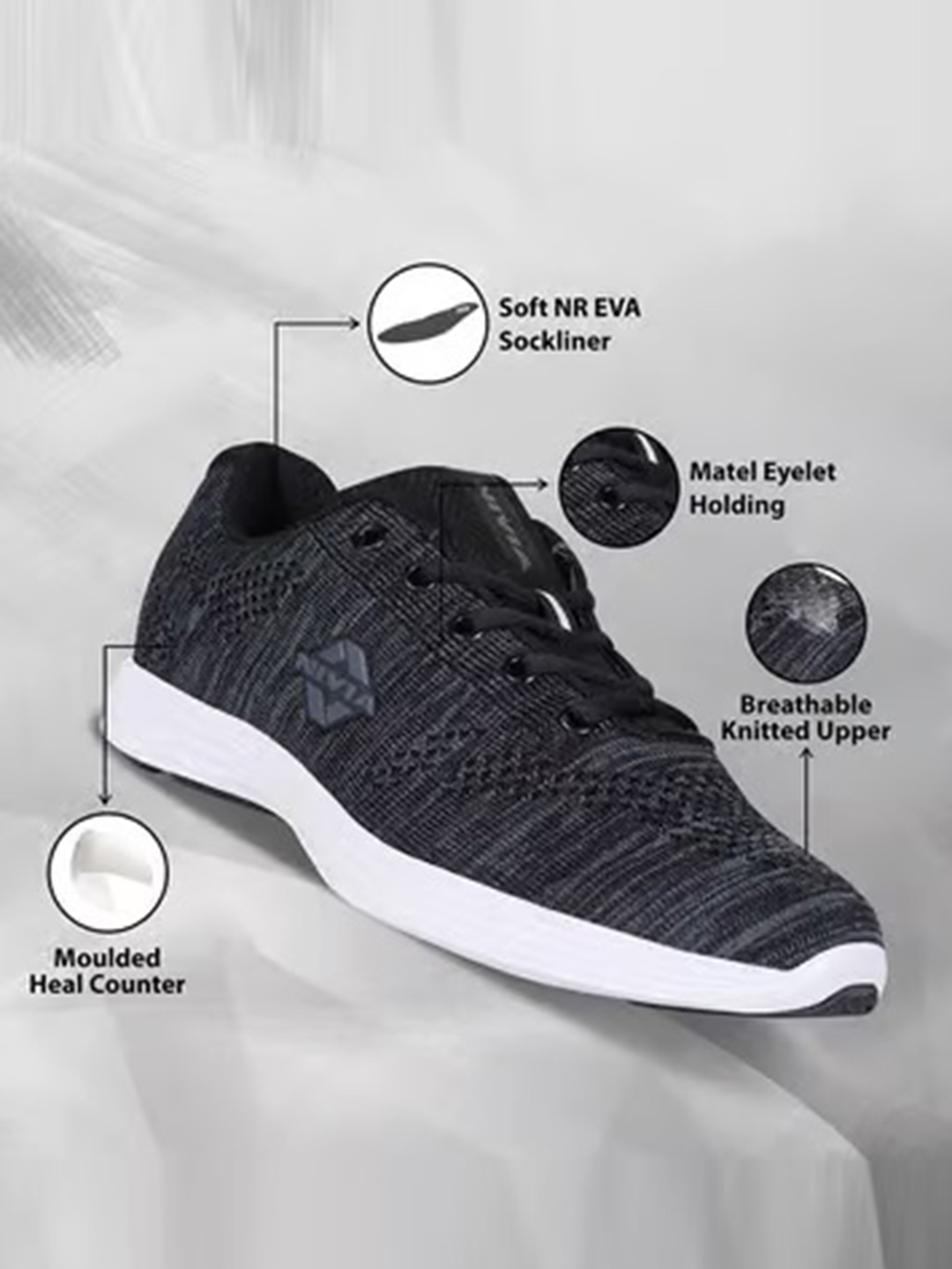 Nivia Men Black Arch Jogger Running Shoes (7)