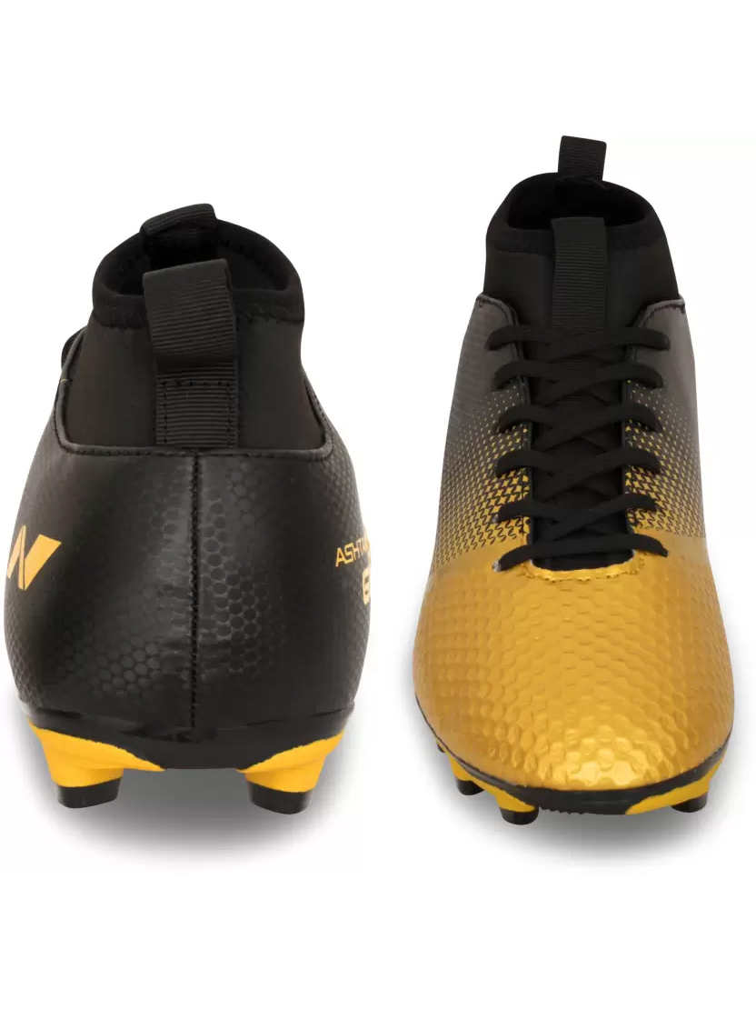 Nivia Men Black & Gold Ashtang Gold Football Shoes (2)