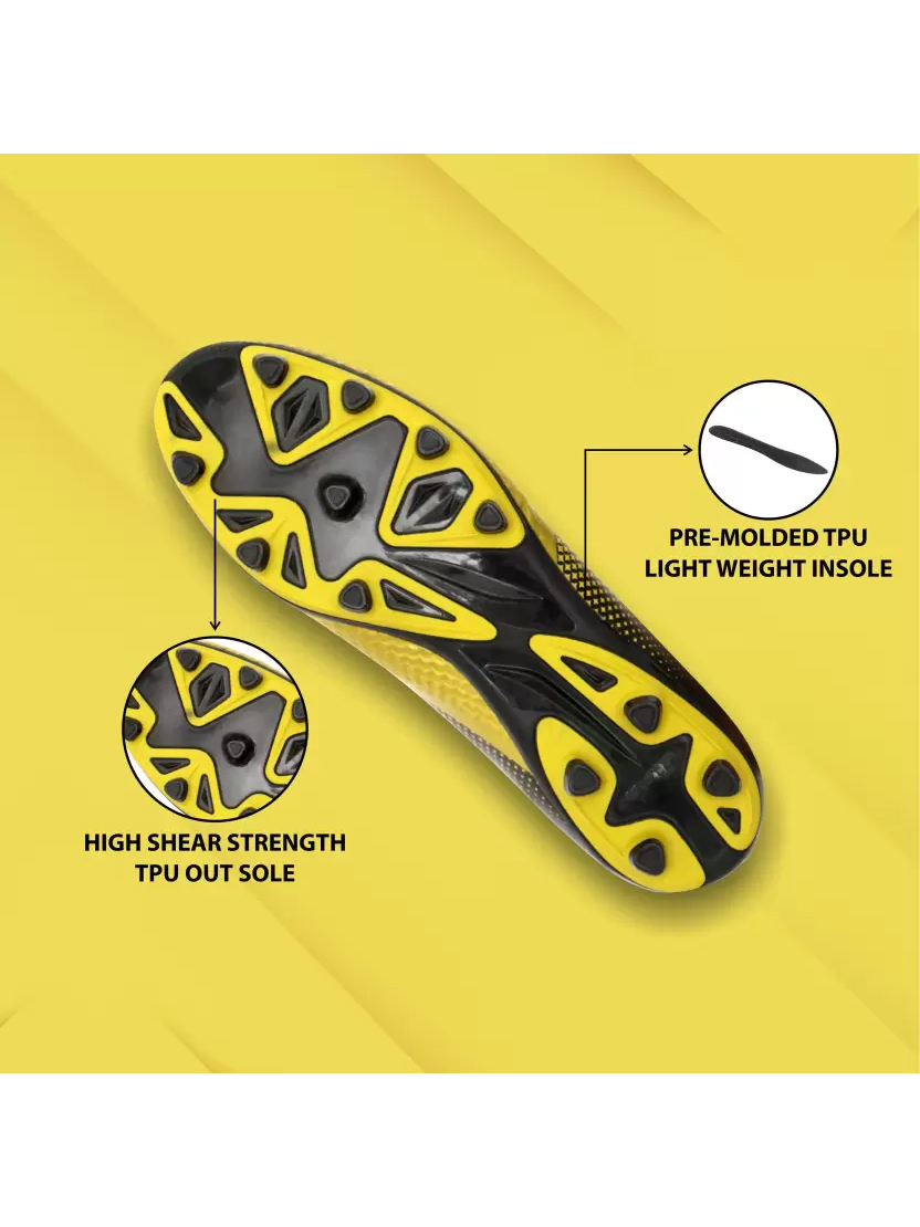 Nivia Men Black & Gold Ashtang Gold Football Shoes (4)