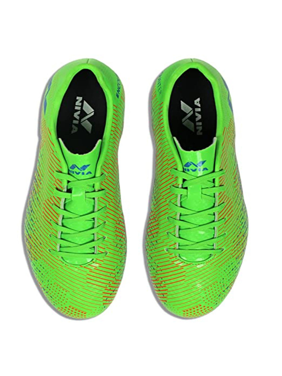 Nivia Men Neon Green and A.Blue Encounter 9.0 Football Shoes (2)