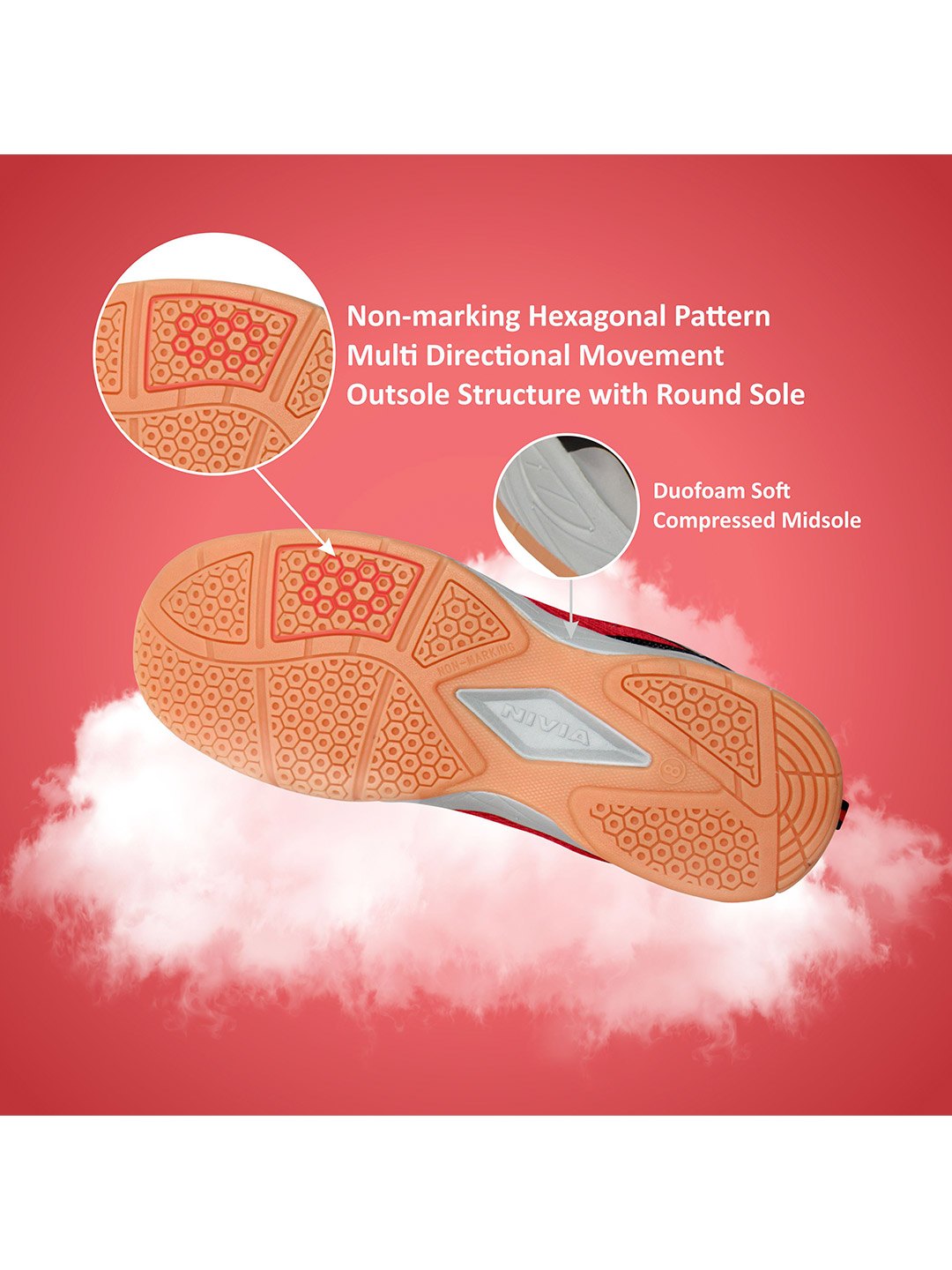 Nivia Men Red & Silver Appeal Badminton Shoes (1)