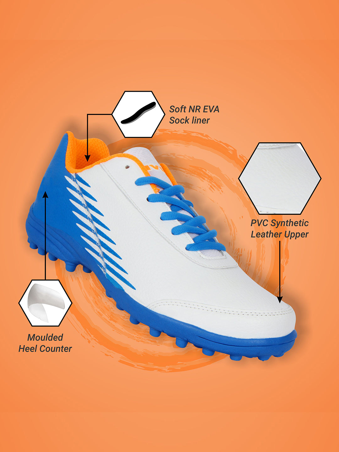Nivia Men White-Blue Hook 2.0 Sport Shoes (1)