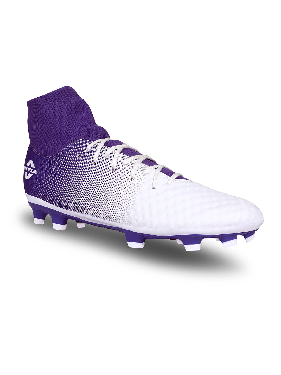 Nivia Men White and Purple Oslar Blade 2.0 Football Shoes (5)