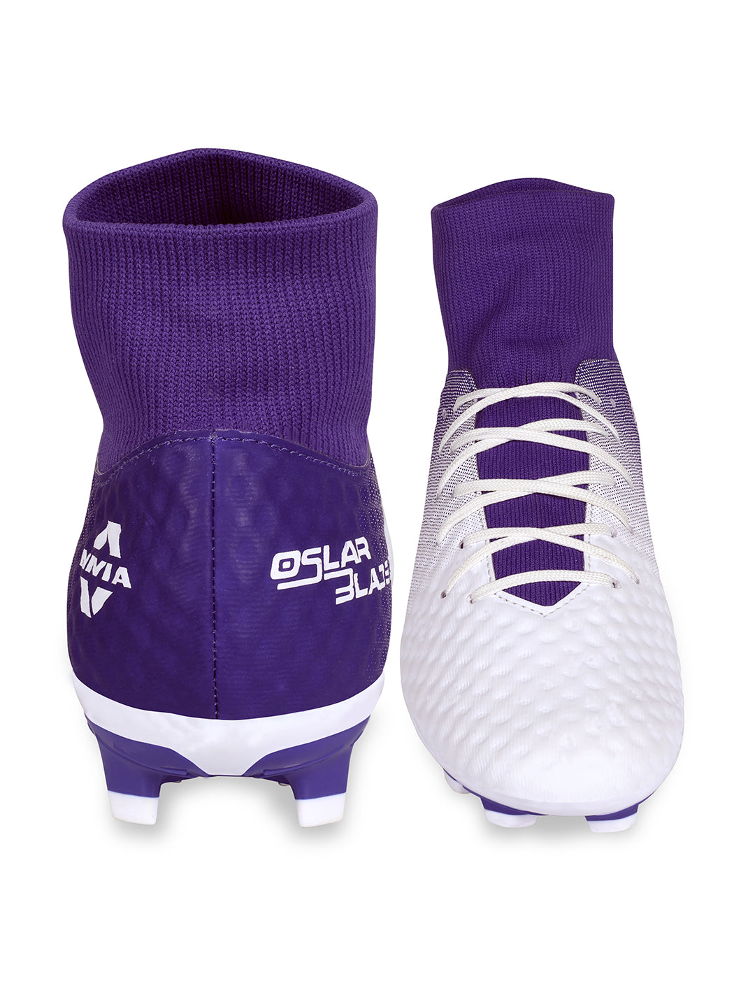 Nivia Men White and Purple Oslar Blade 2.0 Football Shoes (6)