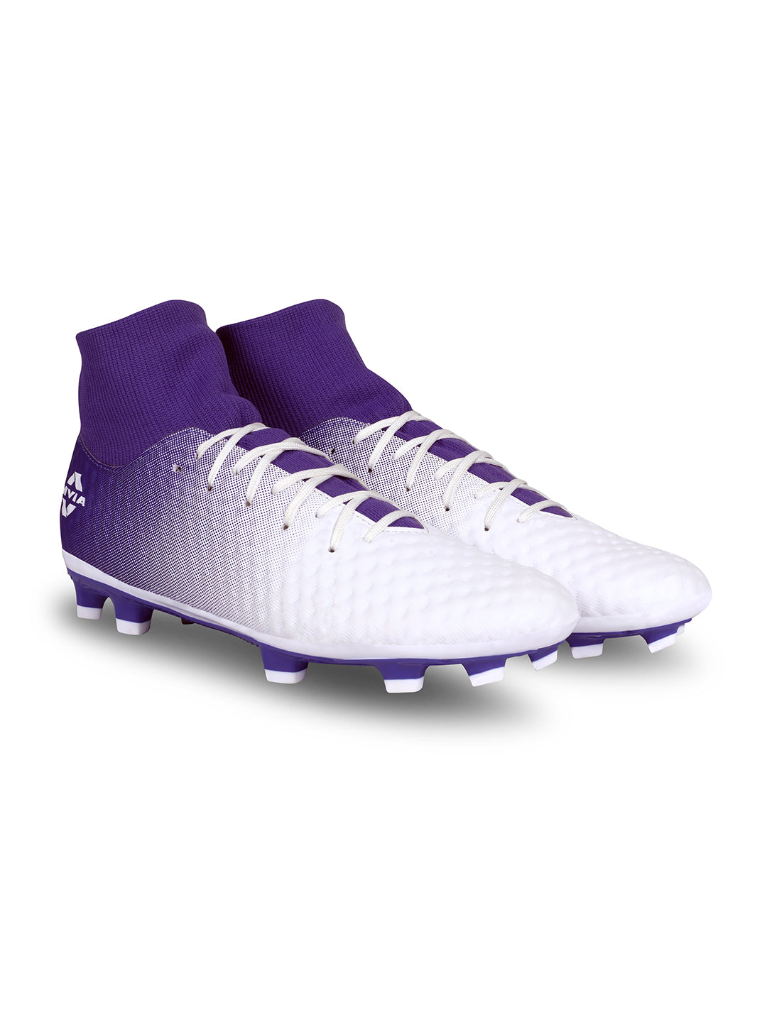 Nivia Men White and Purple Oslar Blade 2.0 Football Shoes (7)