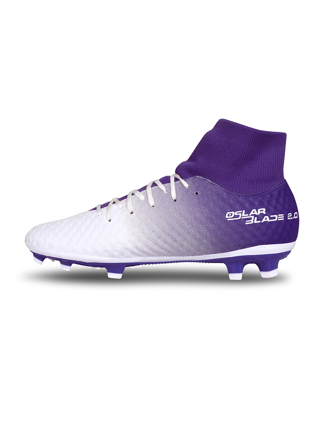Nivia Men White and Purple Oslar Blade 2.0 Football Shoes (8)