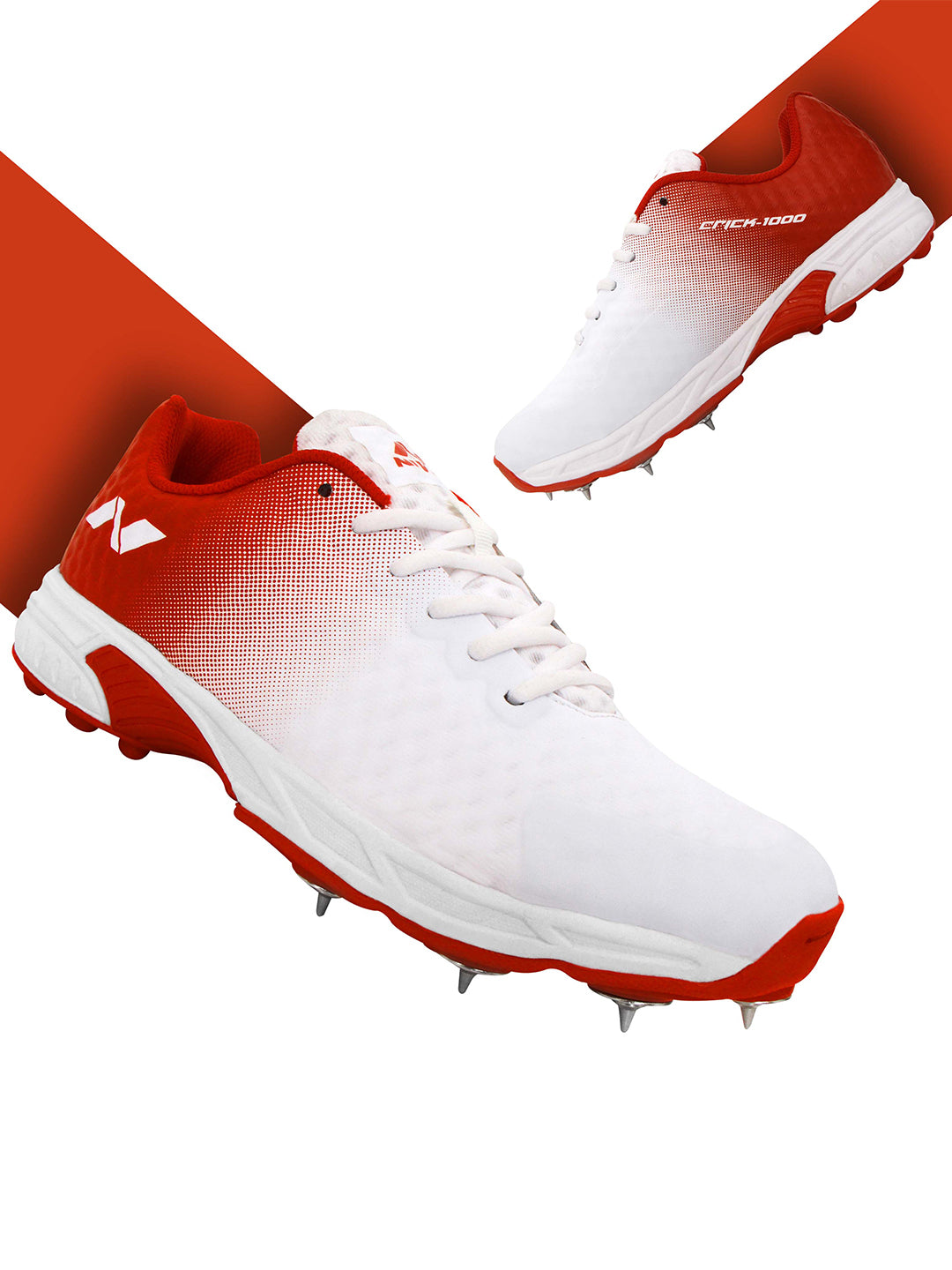 Nivia Men White and Red Crick-1000 (Batting) Sport Shoes (2)