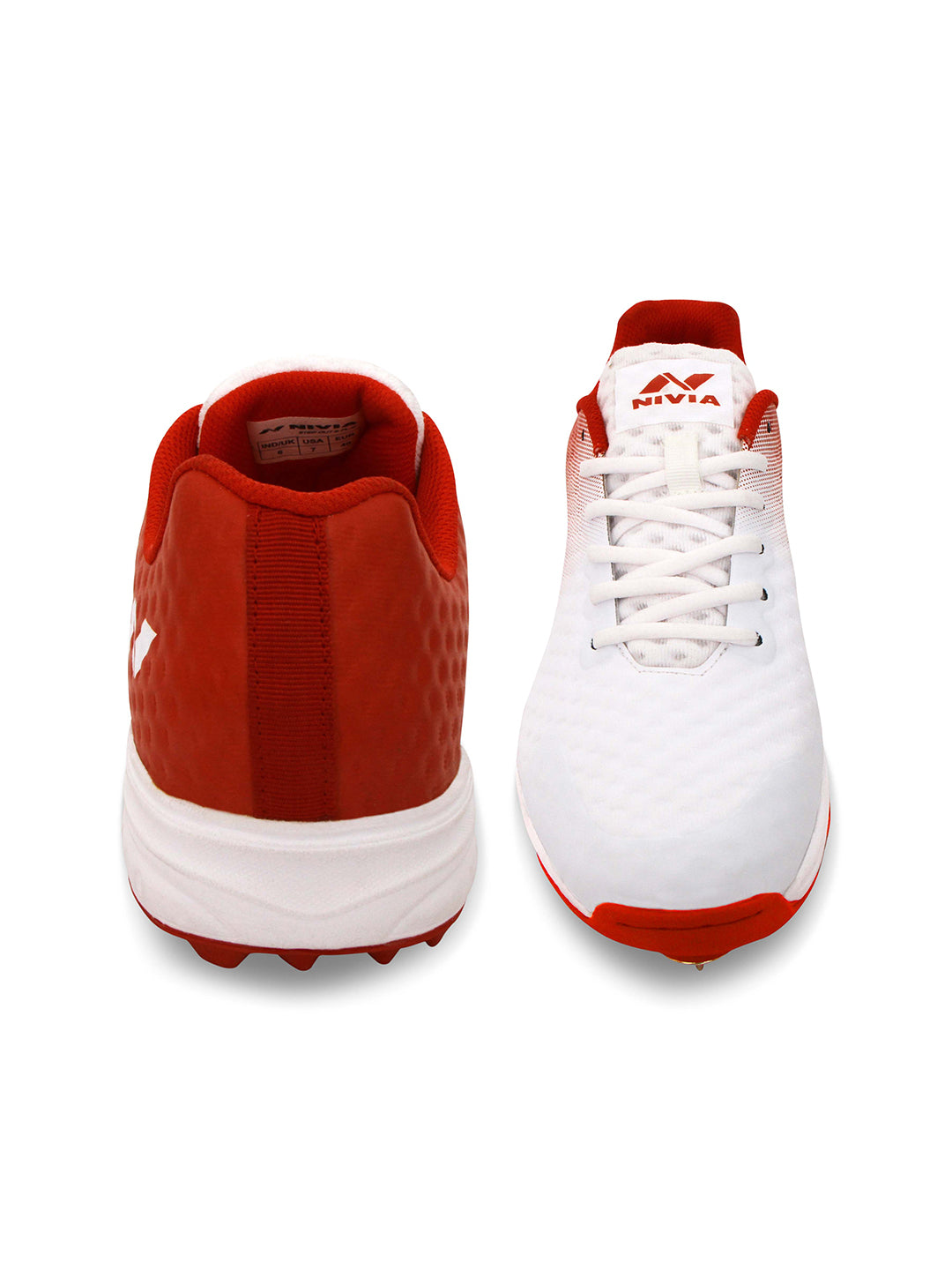 Nivia Men White and Red Crick-1000 (Batting) Sport Shoes (7)