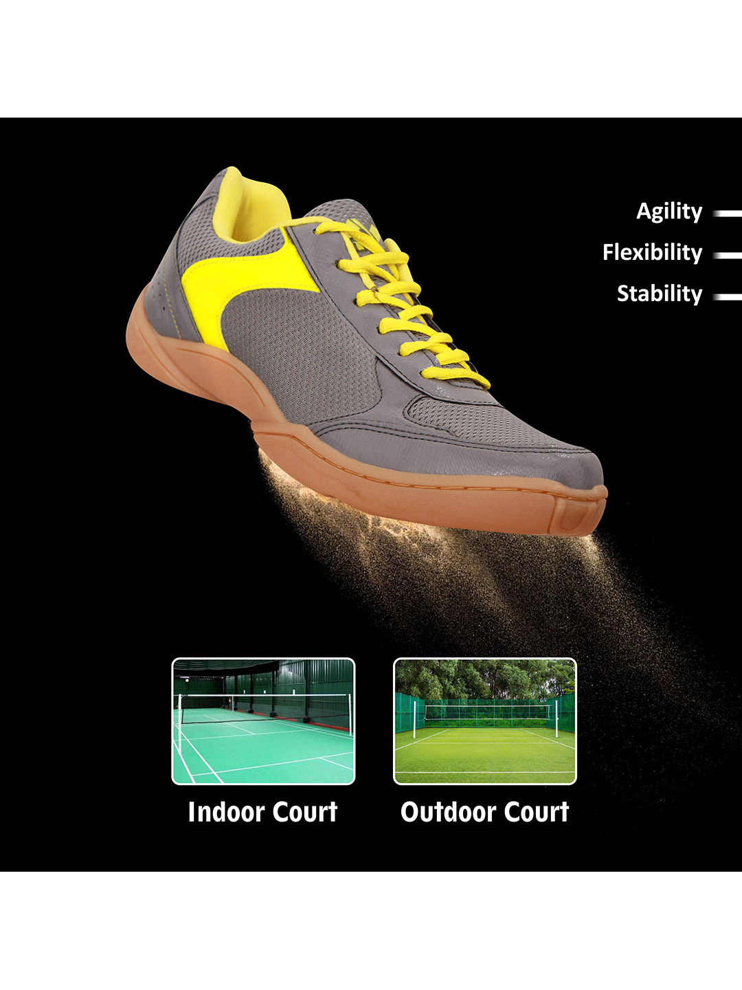 Nivia Men Yellow Flash Badminton Shoes (5)