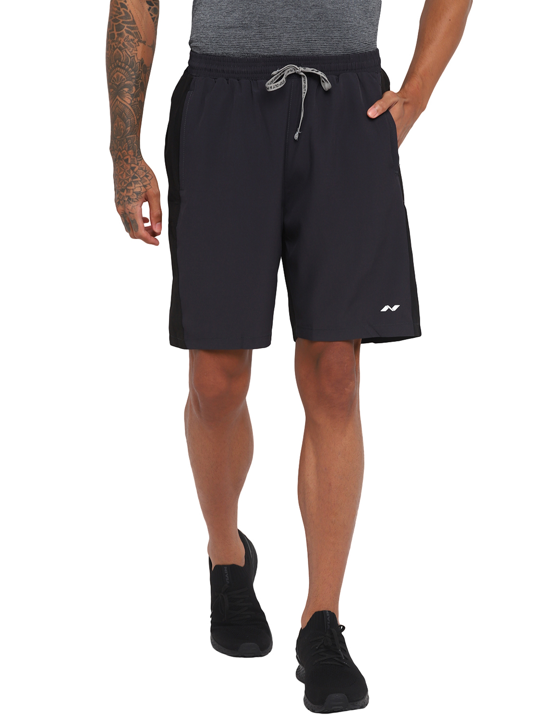 Nivia Nivia- M. Stretch Shorts With Back Panel - Grey::Black (1)