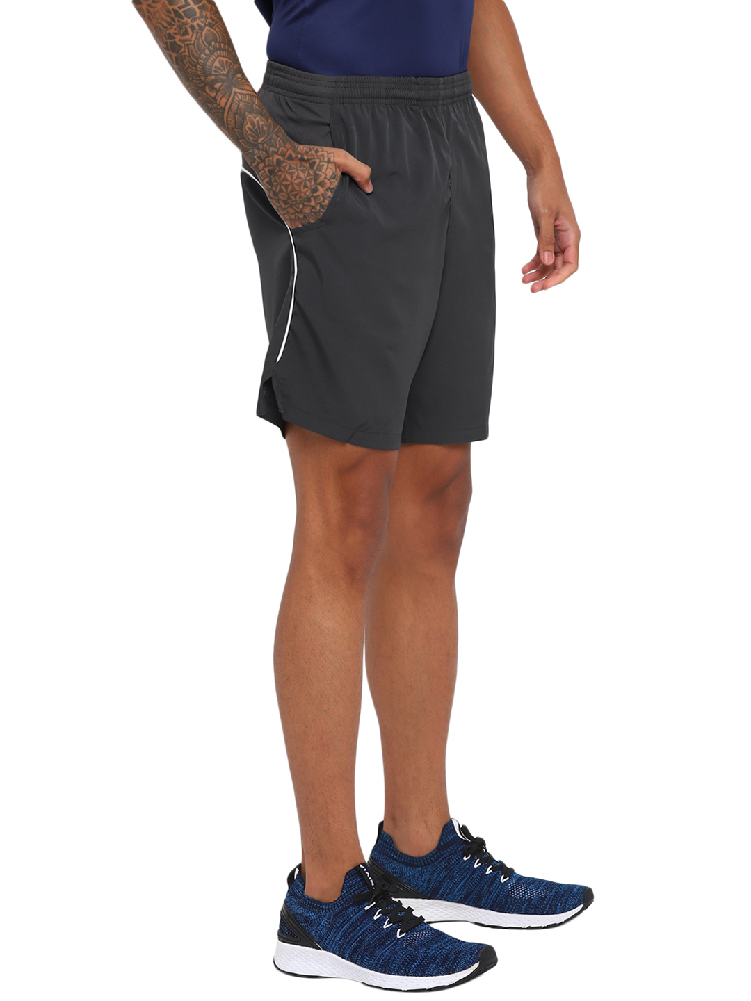 Nivia Nivia- Ns Plain Shorts With Back Piping - Grey (4)