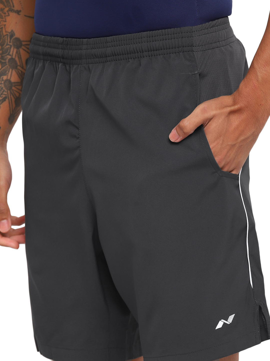 Nivia Nivia- Ns Plain Shorts With Back Piping - Grey (8)