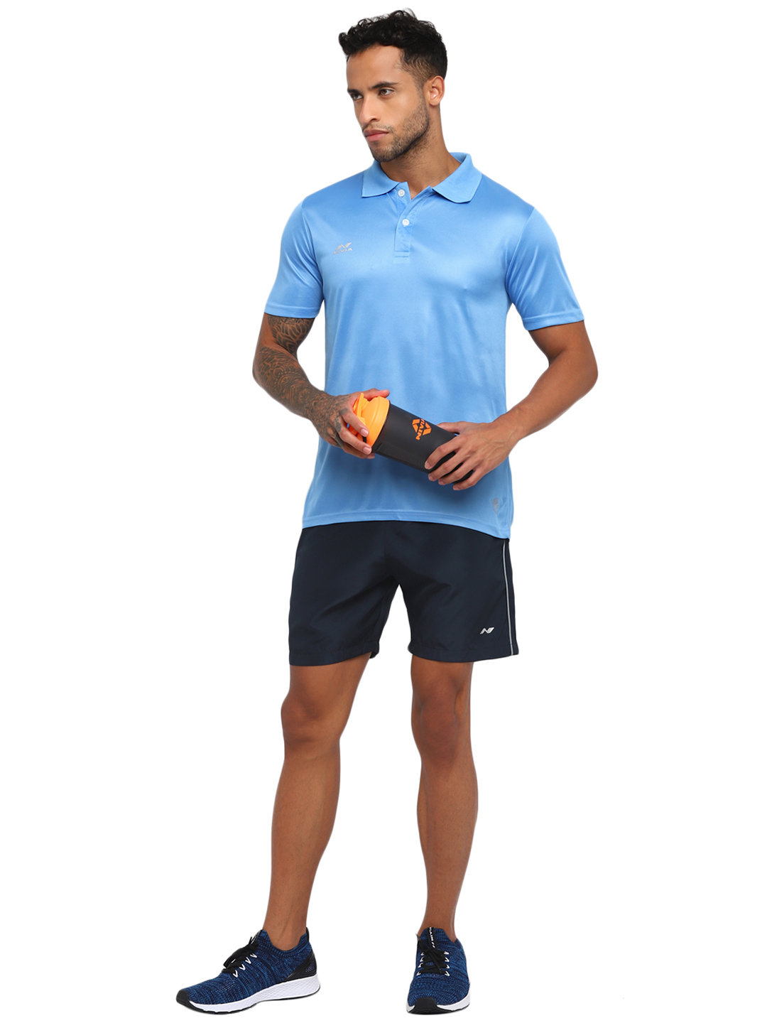 Nivia Nivia-Ns Plain Shorts With Reflective Piping - Blue (5)