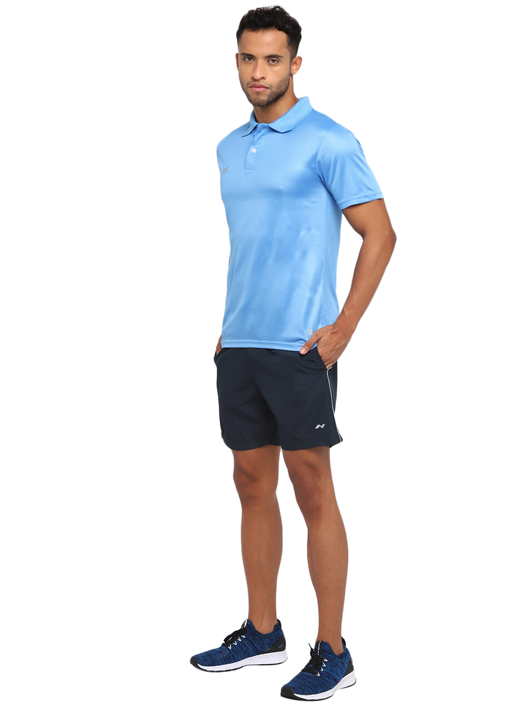Nivia Nivia-Ns Plain Shorts With Reflective Piping - Blue (6)