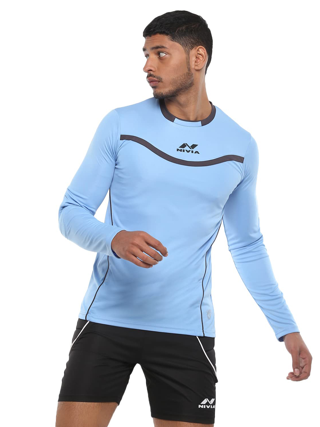 Nivia Nivia Armour Goal Keeper Jersey Only - FLUORESCENT BLUE BLACK (1)