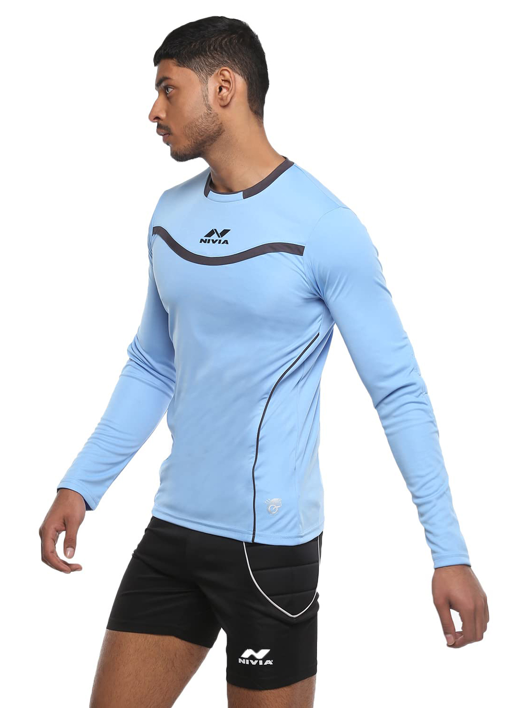 Nivia Nivia Armour Goal Keeper Jersey Only - FLUORESCENT BLUE BLACK (2)