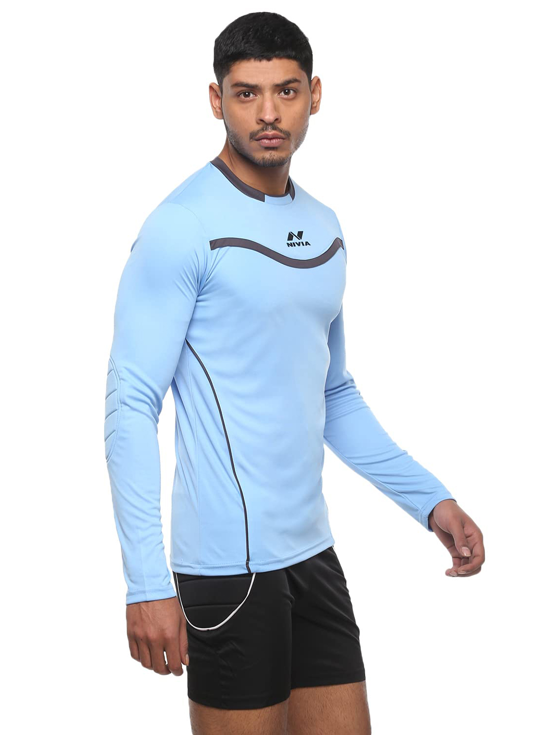 Nivia Nivia Armour Goal Keeper Jersey Only - FLUORESCENT BLUE BLACK (3)