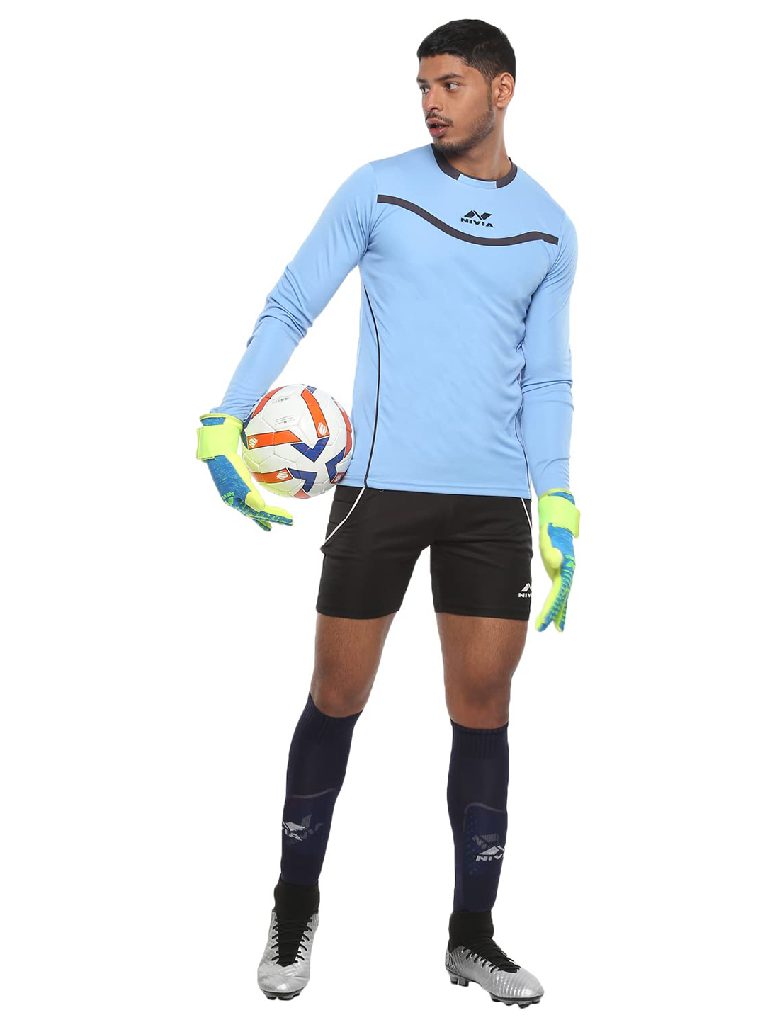 Nivia Nivia Armour Goal Keeper Jersey Only - FLUORESCENT BLUE BLACK (5)