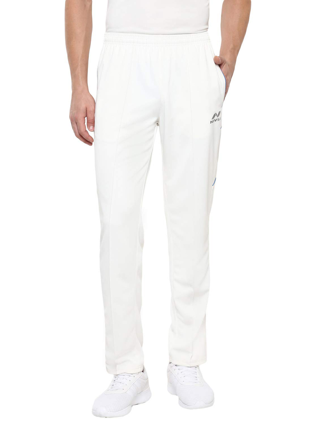 Nivia Nivia Eden Cricket Pant Only - OFF WHITE/SKY BLUE (1)