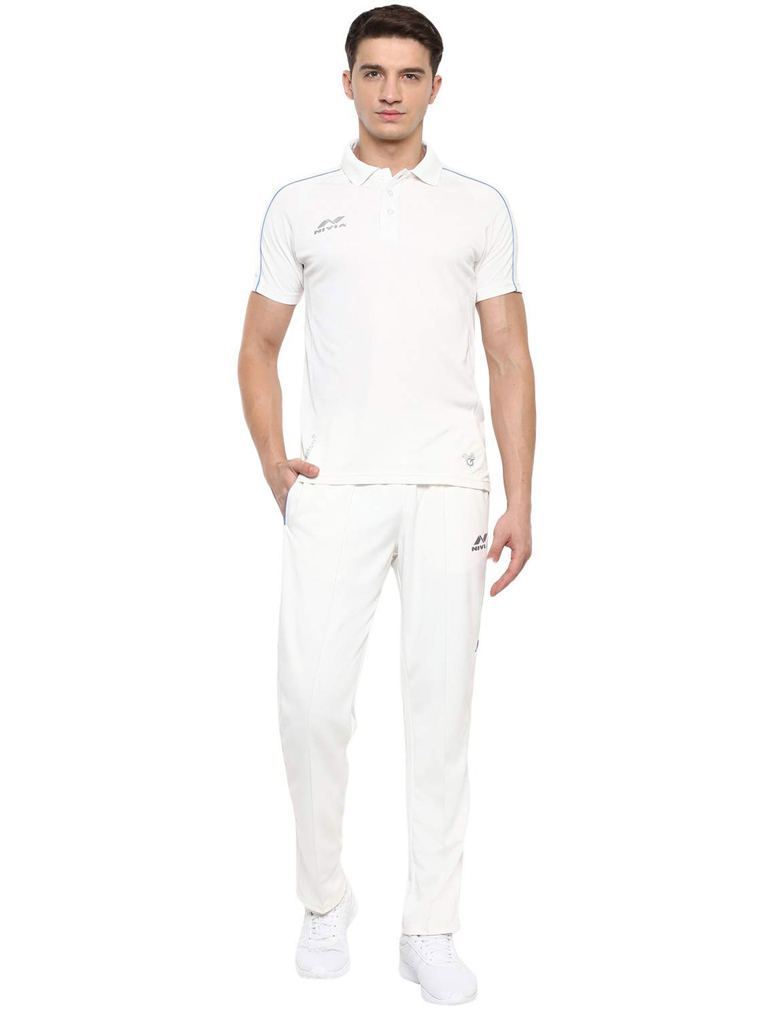 Nivia Nivia Eden Cricket Pant Only - OFF WHITE/SKY BLUE (6)