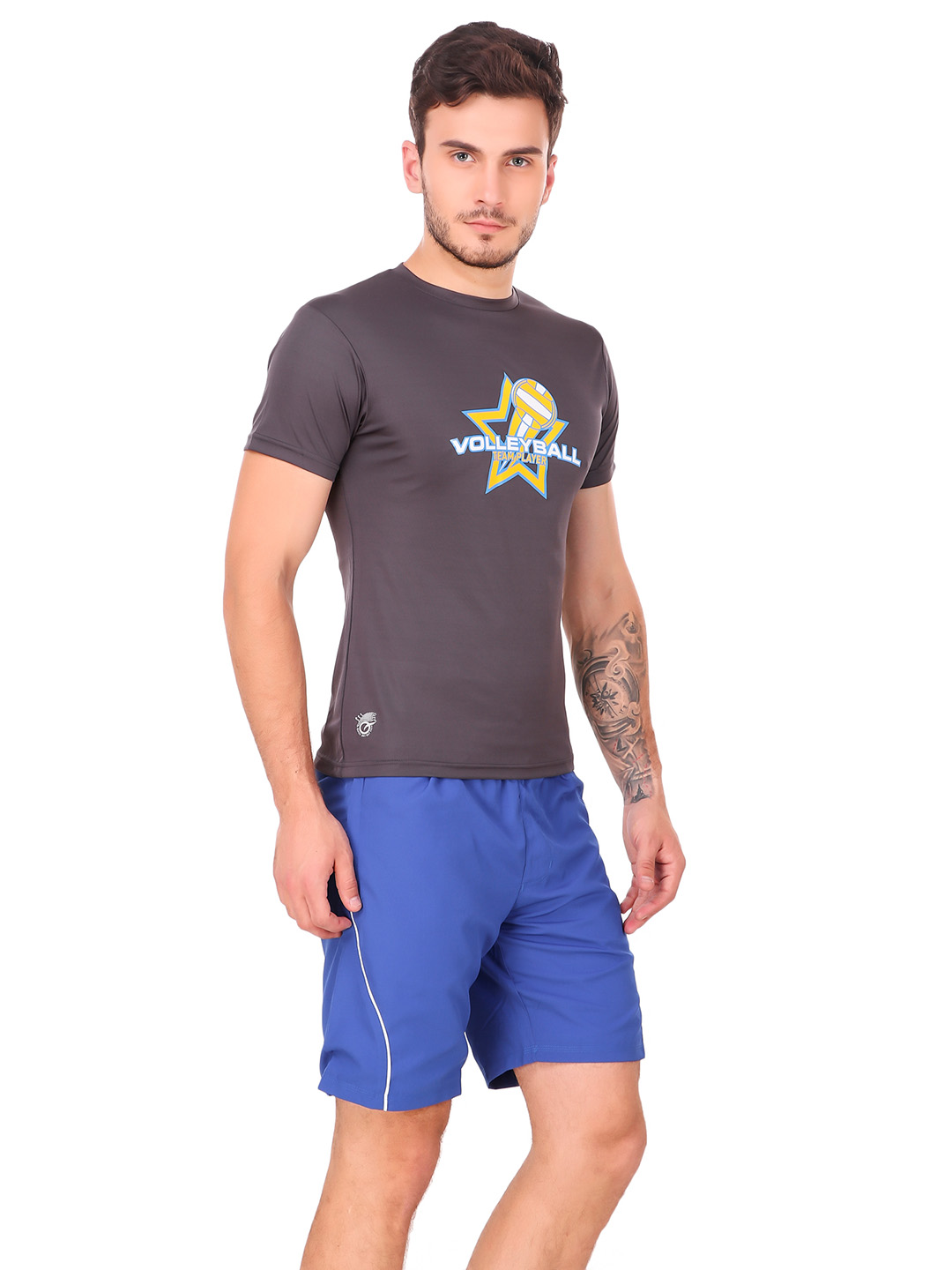 Nivia Nivia Nitro-6 Printed Round Tee - DARK GREY (2)