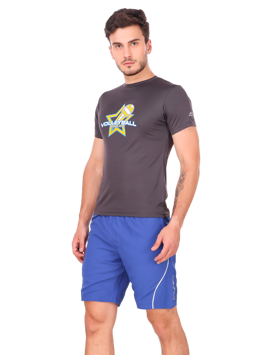 Nivia Nivia Nitro-6 Printed Round Tee - DARK GREY (3)