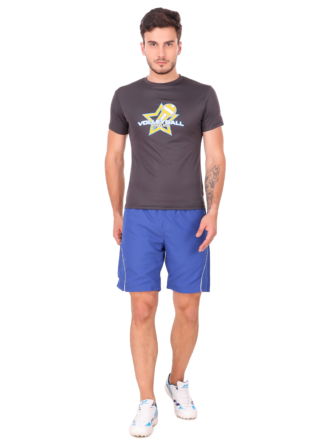 Nivia Nivia Nitro-6 Printed Round Tee - DARK GREY (5)