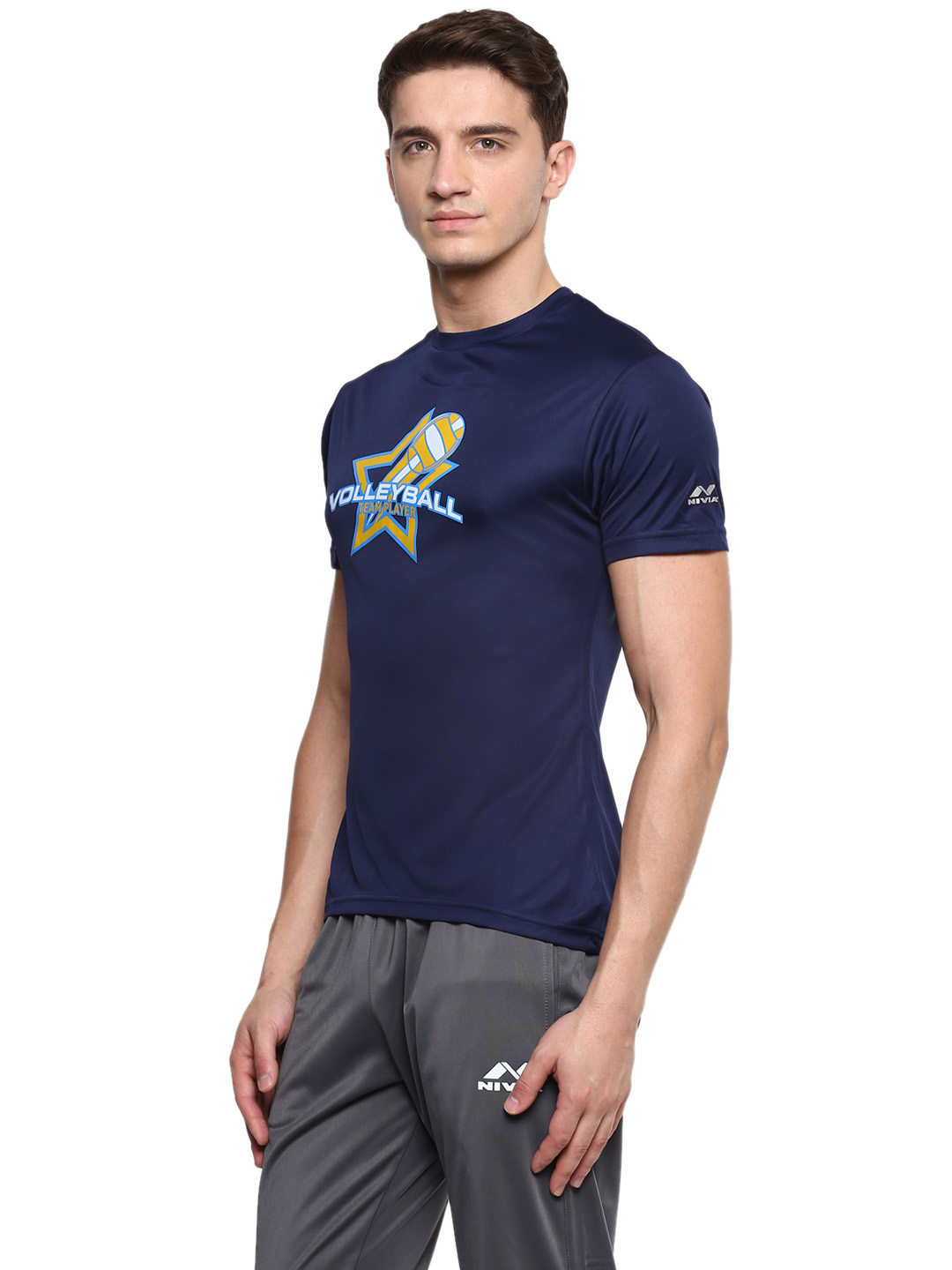 Nivia Nivia Nitro-6 Printed Round Tee - NAVY BLUE (2)