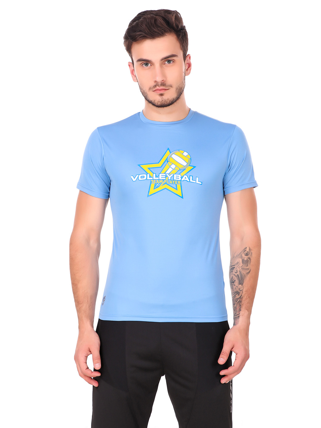 Nivia Nivia Nitro-6 Printed Round Tee - SPECIAL SKY BLUE (1)