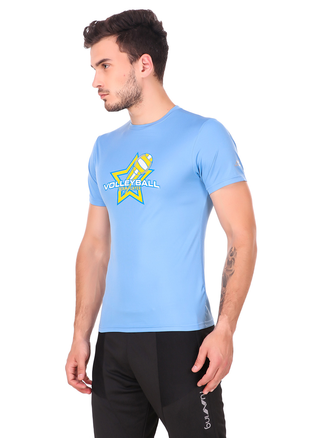 Nivia Nivia Nitro-6 Printed Round Tee - SPECIAL SKY BLUE (2)
