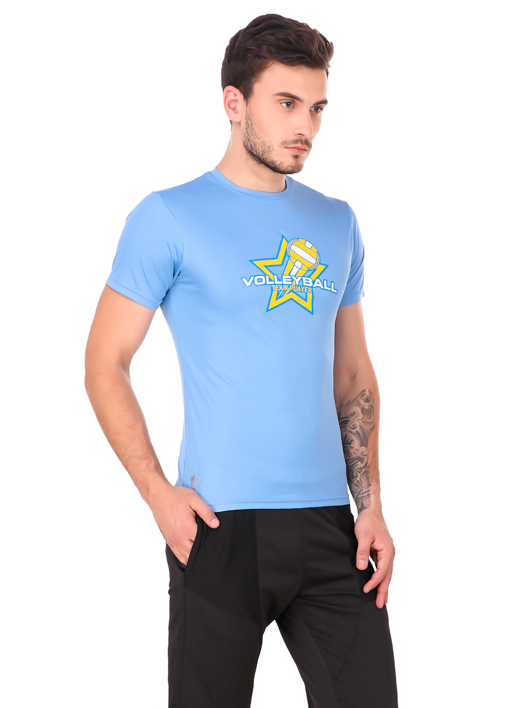 Nivia Nivia Nitro-6 Printed Round Tee - SPECIAL SKY BLUE (3)