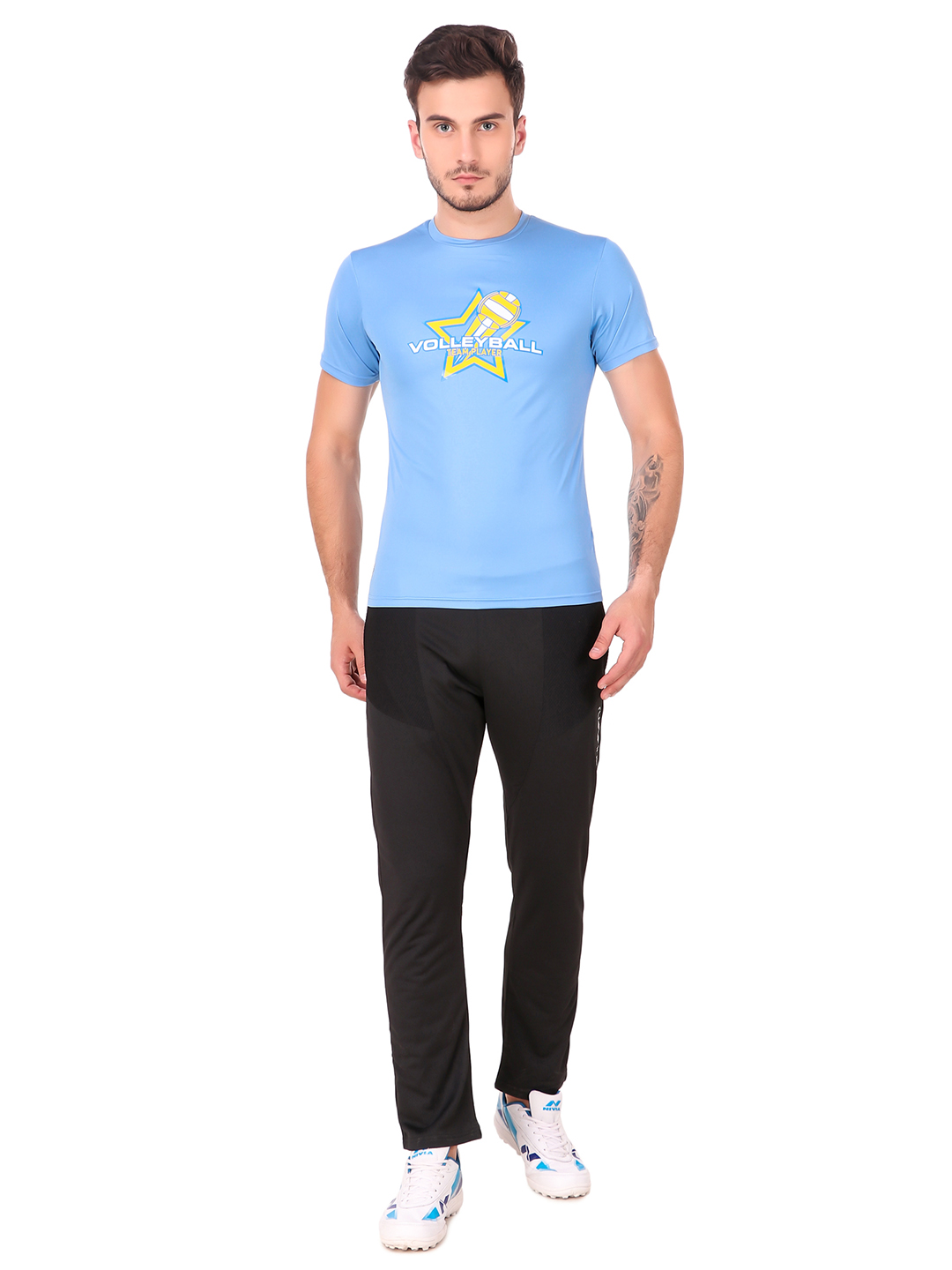 Nivia Nivia Nitro-6 Printed Round Tee - SPECIAL SKY BLUE (5)