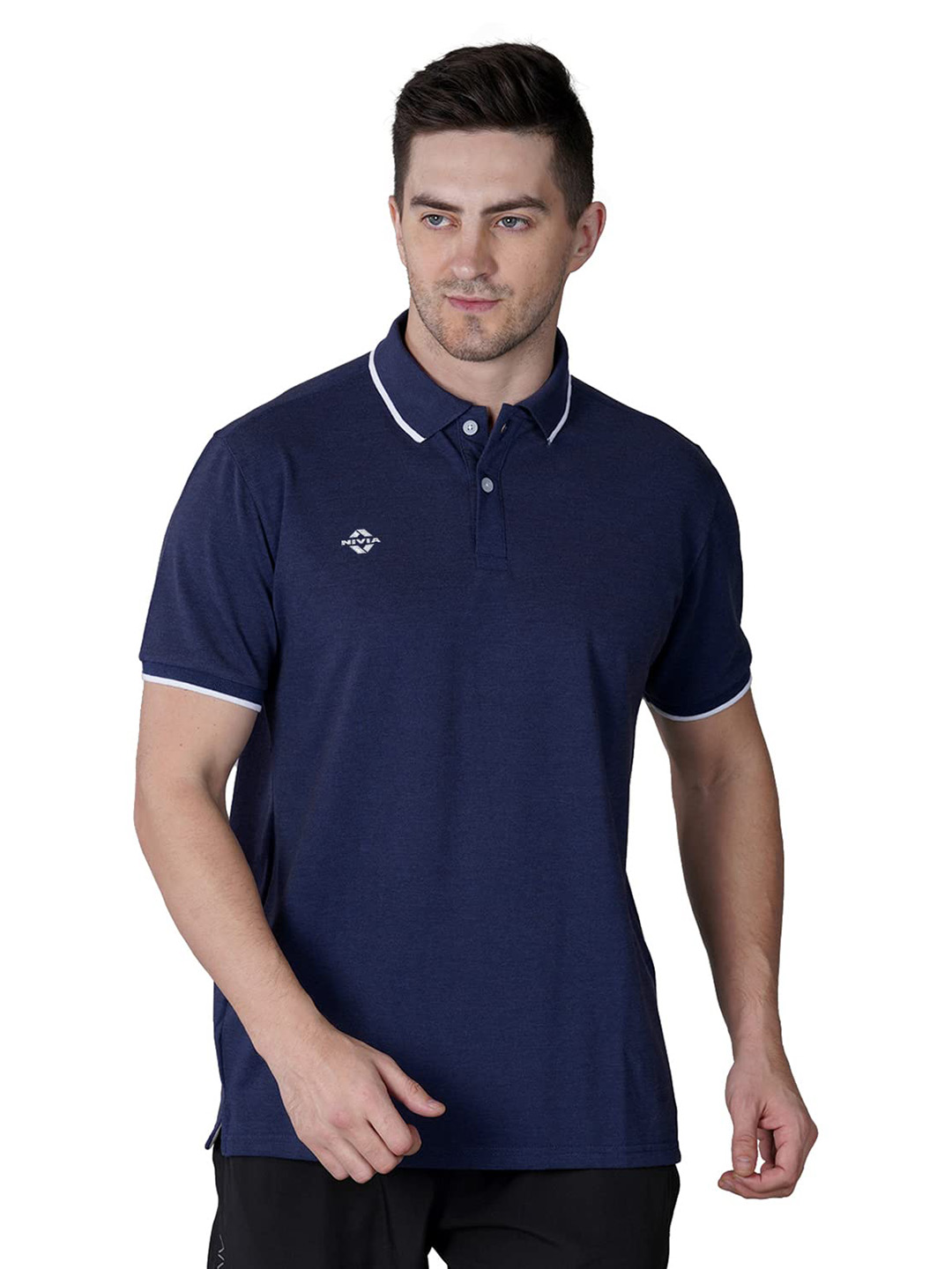 Nivia Ray Polo - 17 Pique T-Shirt - NAVY BLUE