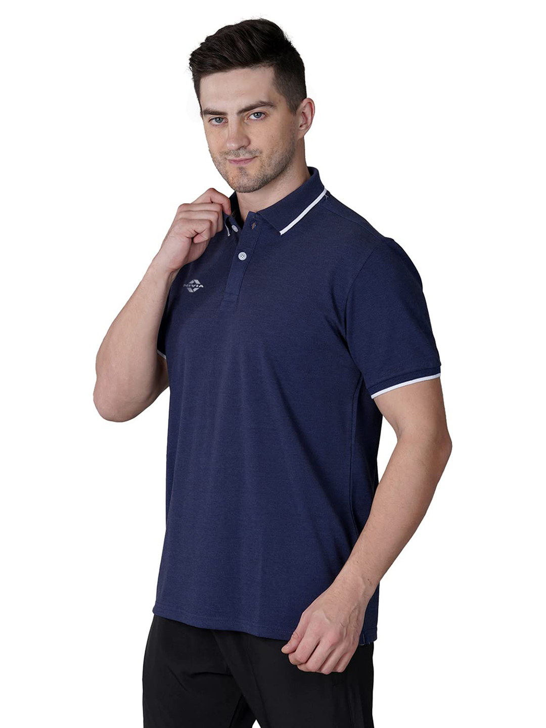 Nivia Nivia Ray Polo - 17 Pique T-Shirt - NAVY BLUE (3)