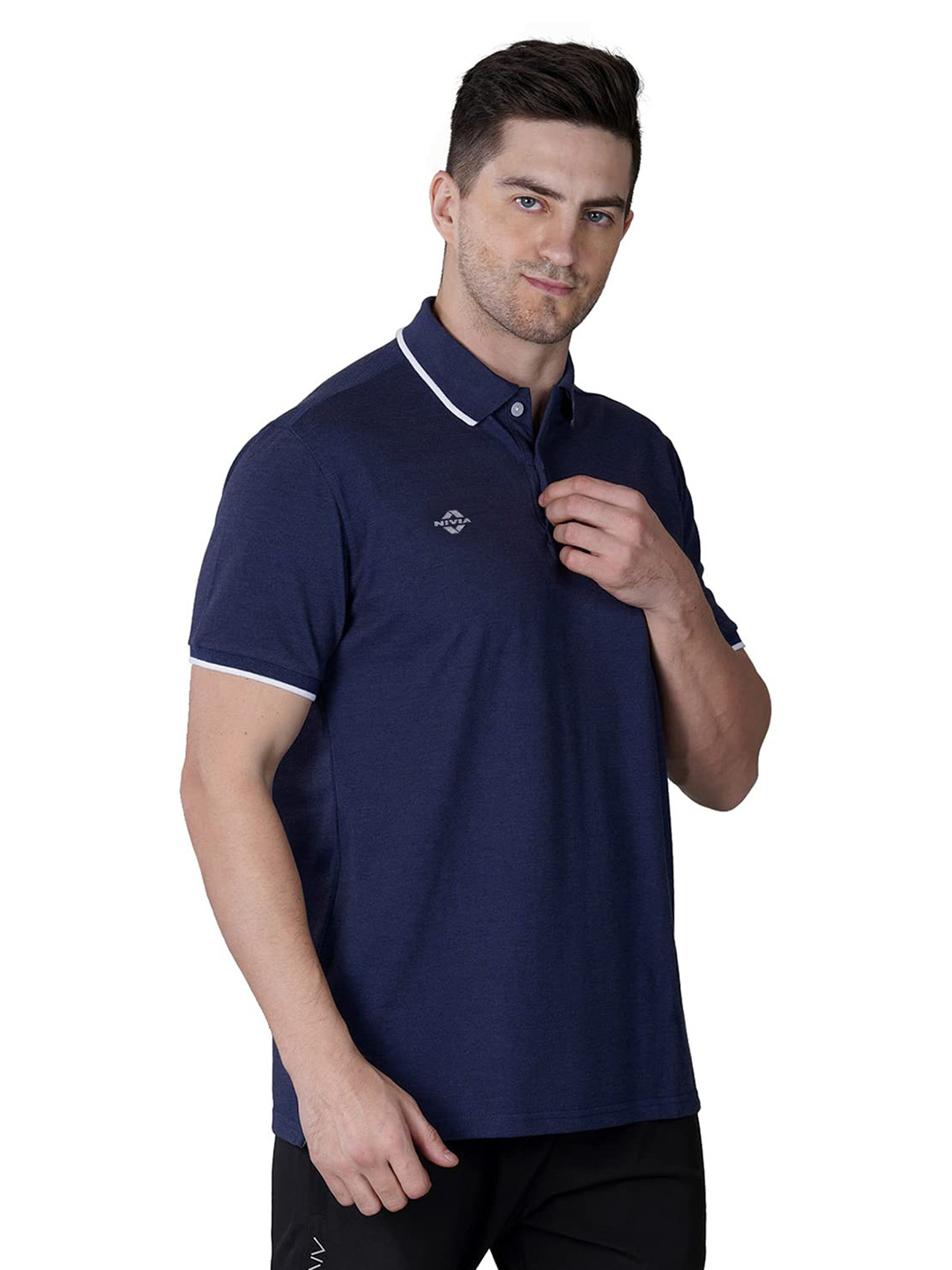Nivia Nivia Ray Polo - 17 Pique T-Shirt - NAVY BLUE (4)